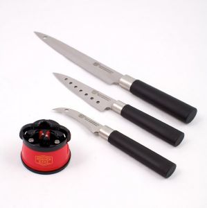 Набор из 3-х ножей c ножеточкой ― Телемагазин Краснодар