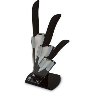 Керамические ножи с подставкой в наборе из 3 штук ― Телемагазин Краснодар